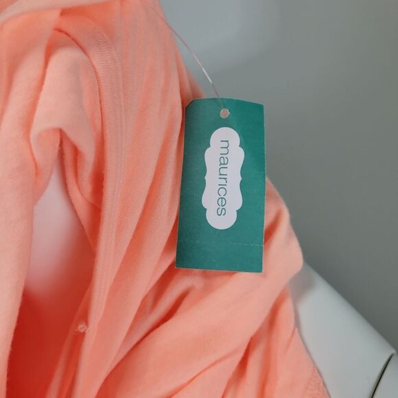 Maurice's Peach Open Back Assymetrical Athletic Wear Top Size 2‎ - Picture 10 of 10
